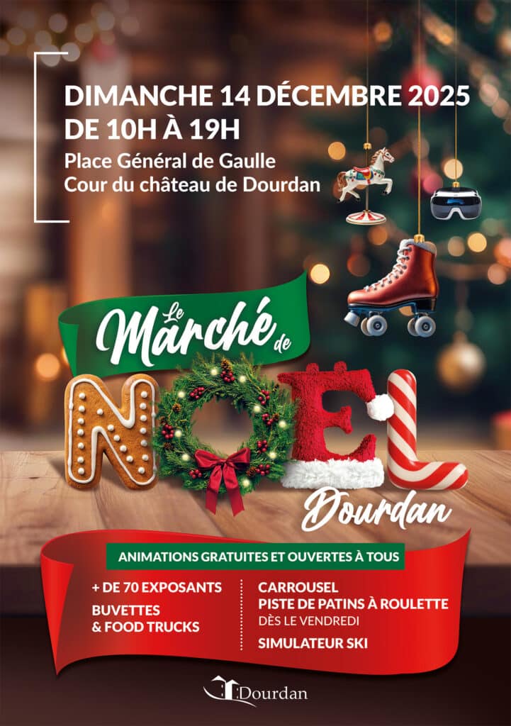 affiche marché de noel à dourdan
